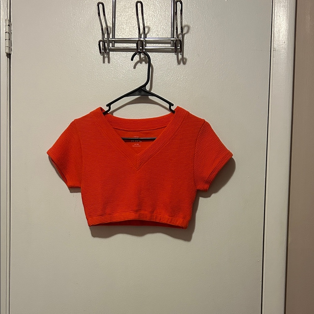 Vibrant Orange Crop Top